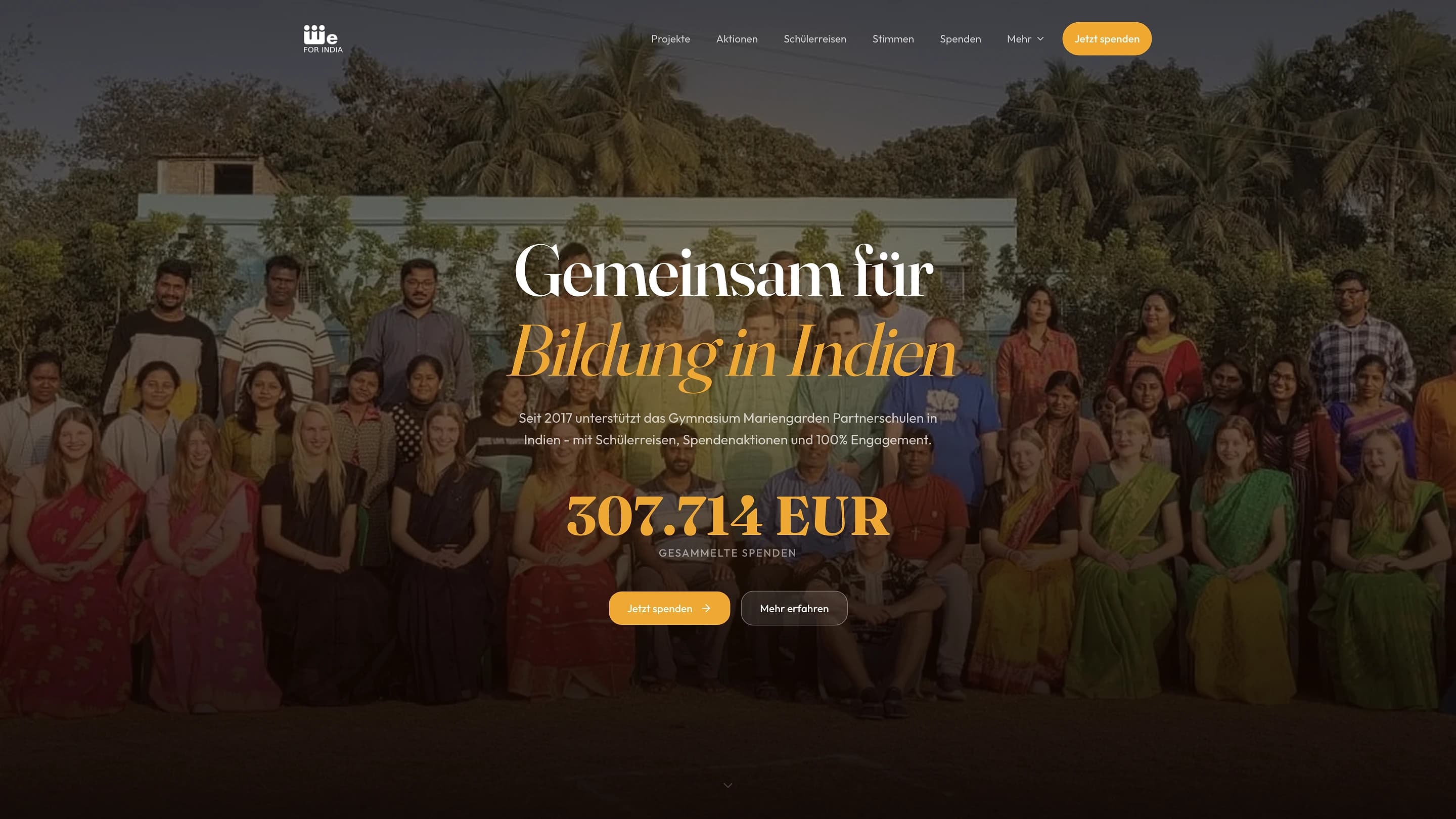 Nachher: Screenshot von We for India